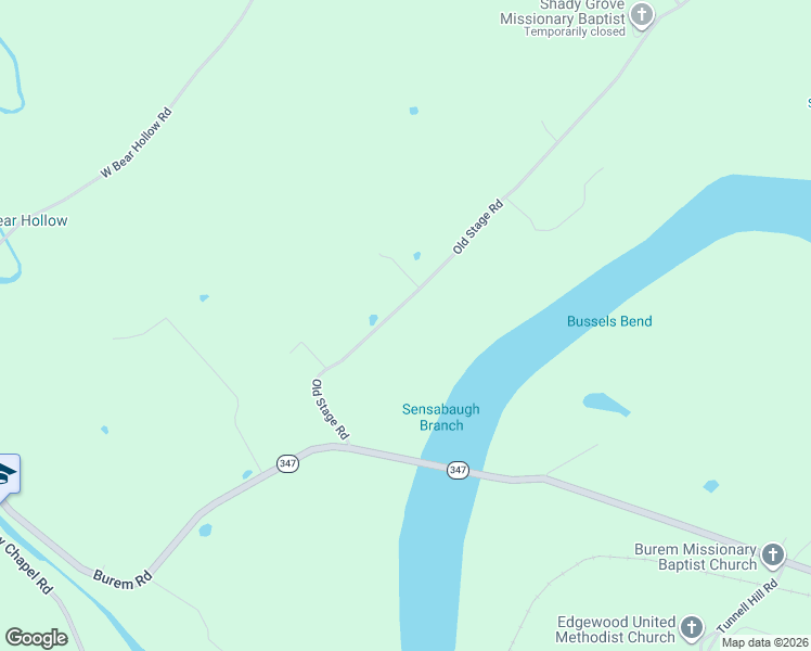 map of restaurants, bars, coffee shops, grocery stores, and more near 1097 Old Stage Road in Rogersville