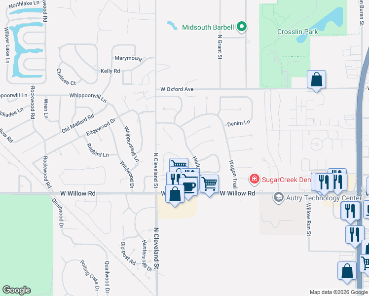 map of restaurants, bars, coffee shops, grocery stores, and more near 2002 Buggy Whip Lane in Enid