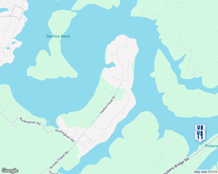 map of restaurants, bars, coffee shops, grocery stores, and more near 9 Thunder Bay Drive in Johnson City