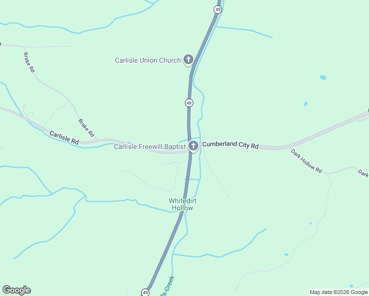 map of restaurants, bars, coffee shops, grocery stores, and more near 3602 Tennessee 49 in Dover