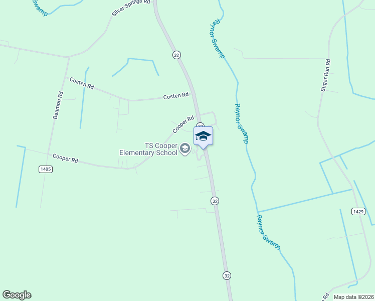 map of restaurants, bars, coffee shops, grocery stores, and more near 237 North Carolina 32 in Sunbury