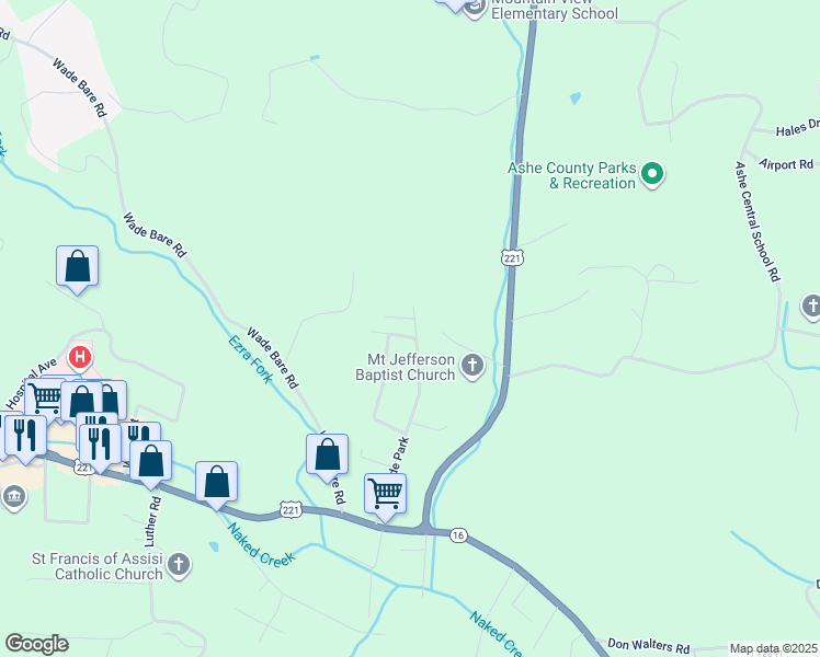map of restaurants, bars, coffee shops, grocery stores, and more near 162 Sunnyside Place in Jefferson