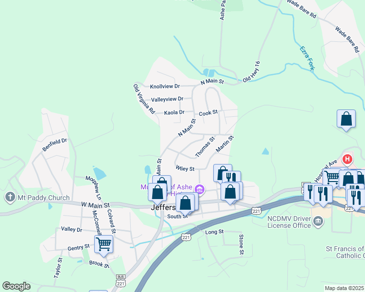 map of restaurants, bars, coffee shops, grocery stores, and more near 113 Hamilton Drive in Jefferson