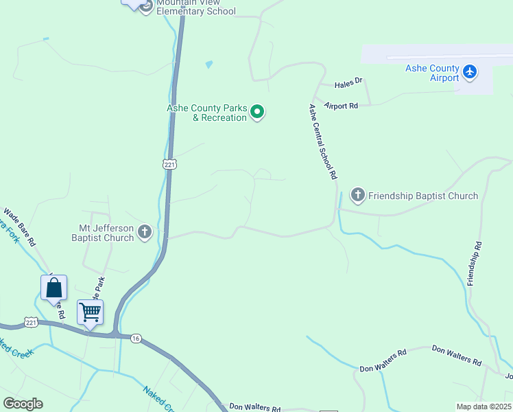 map of restaurants, bars, coffee shops, grocery stores, and more near 186 Frank Witherspoon Road in Jefferson