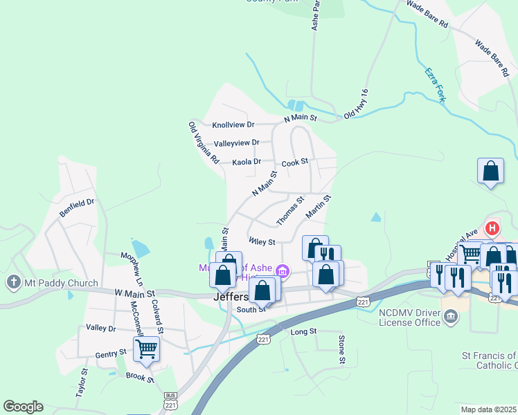 map of restaurants, bars, coffee shops, grocery stores, and more near 113 Hamilton Drive in Jefferson