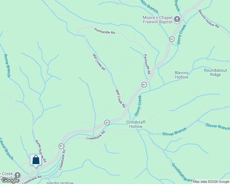 map of restaurants, bars, coffee shops, grocery stores, and more near 113 Mill Creek Road in Elizabethton
