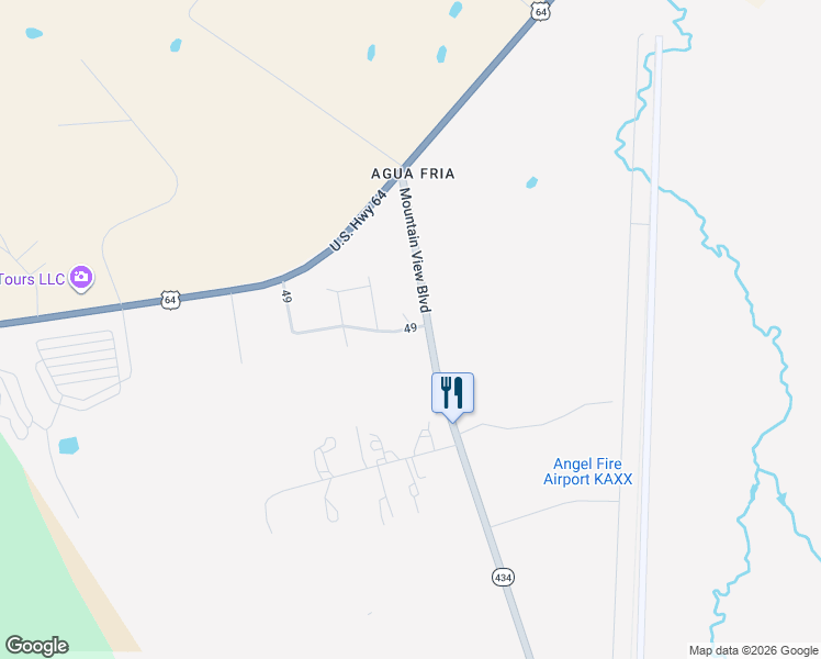 map of restaurants, bars, coffee shops, grocery stores, and more near 3463-3625 Highway 434 in Angel Fire