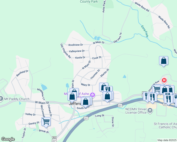 map of restaurants, bars, coffee shops, grocery stores, and more near 133 Hamilton Drive in Jefferson