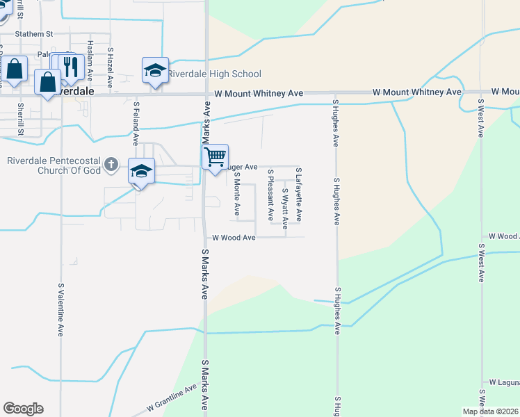 map of restaurants, bars, coffee shops, grocery stores, and more near 2765 West Terry Avenue in Riverdale