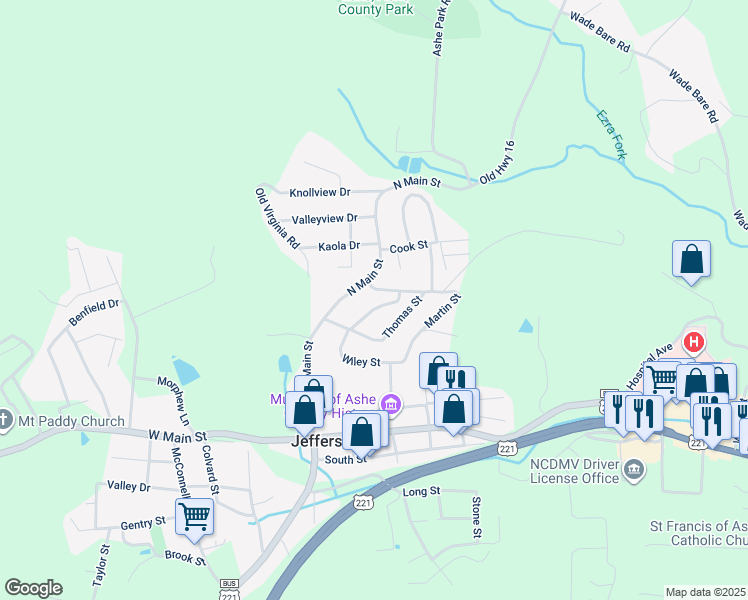 map of restaurants, bars, coffee shops, grocery stores, and more near 133 Hamilton Drive in Jefferson