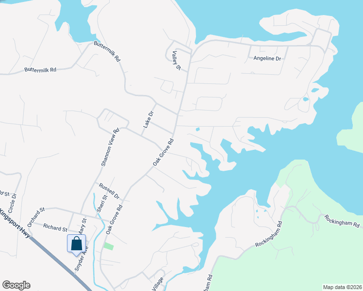 map of restaurants, bars, coffee shops, grocery stores, and more near 512 Oak Grove Road in Gray