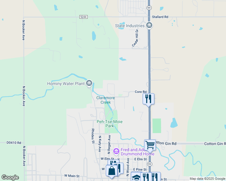 map of restaurants, bars, coffee shops, grocery stores, and more near 911 Brady Street in Hominy