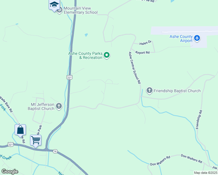 map of restaurants, bars, coffee shops, grocery stores, and more near 186 Frank Witherspoon Road in Jefferson