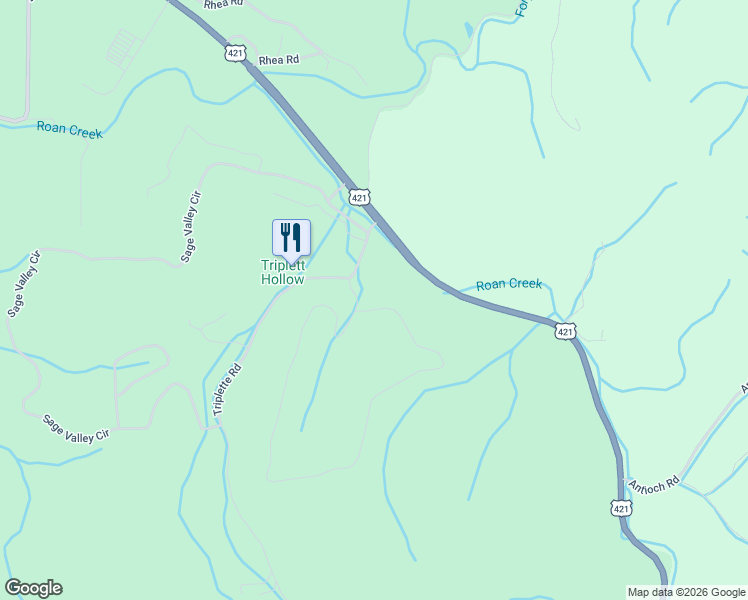 map of restaurants, bars, coffee shops, grocery stores, and more near 163 Golf Course Lane in Mountain City