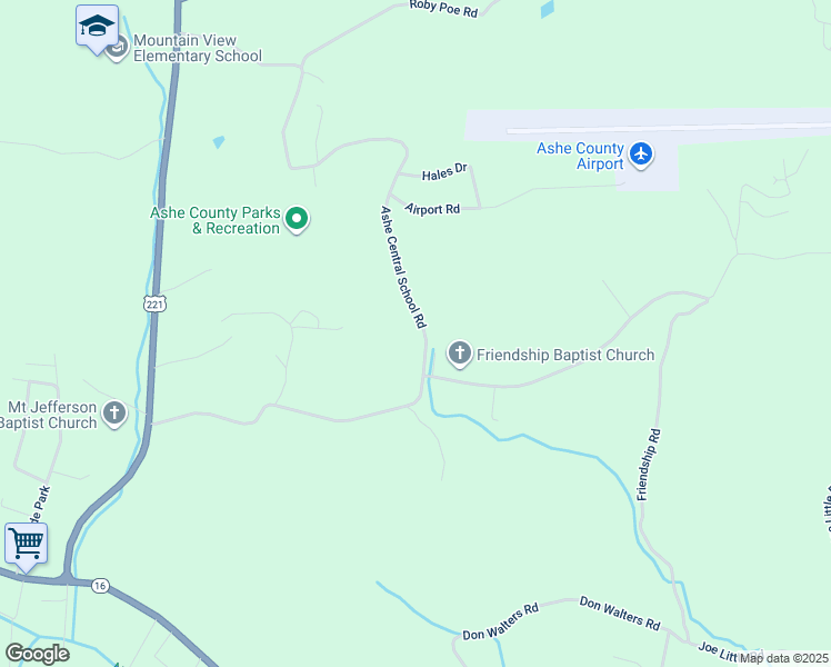 map of restaurants, bars, coffee shops, grocery stores, and more near 707 Friendship Baptist Church Road in Jefferson