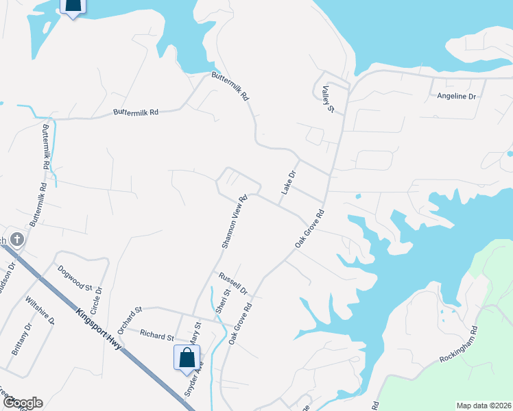 map of restaurants, bars, coffee shops, grocery stores, and more near 282 Shannon View Road in Gray