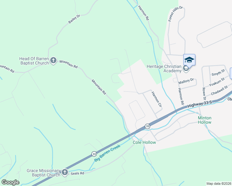 map of restaurants, bars, coffee shops, grocery stores, and more near 306 Mountain Road in New Tazewell