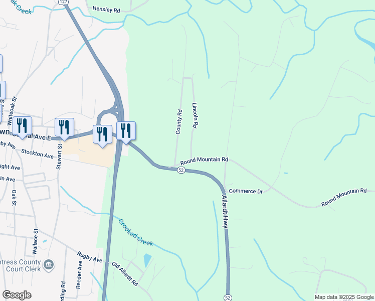 map of restaurants, bars, coffee shops, grocery stores, and more near 1003 Lincoln Road in Jamestown