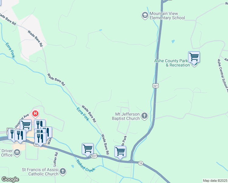 map of restaurants, bars, coffee shops, grocery stores, and more near 400 Hillside Oaks Drive in Jefferson