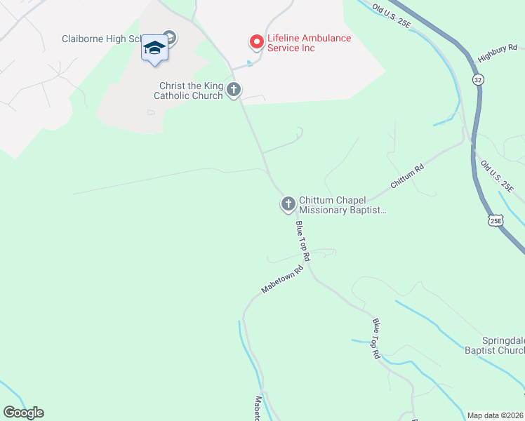 map of restaurants, bars, coffee shops, grocery stores, and more near 980 Blue Top Road in Tazewell