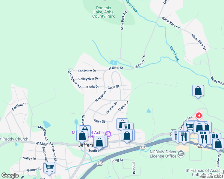 map of restaurants, bars, coffee shops, grocery stores, and more near 118 Cook Street in Jefferson