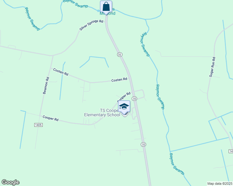map of restaurants, bars, coffee shops, grocery stores, and more near 21 Cooper Road in Sunbury