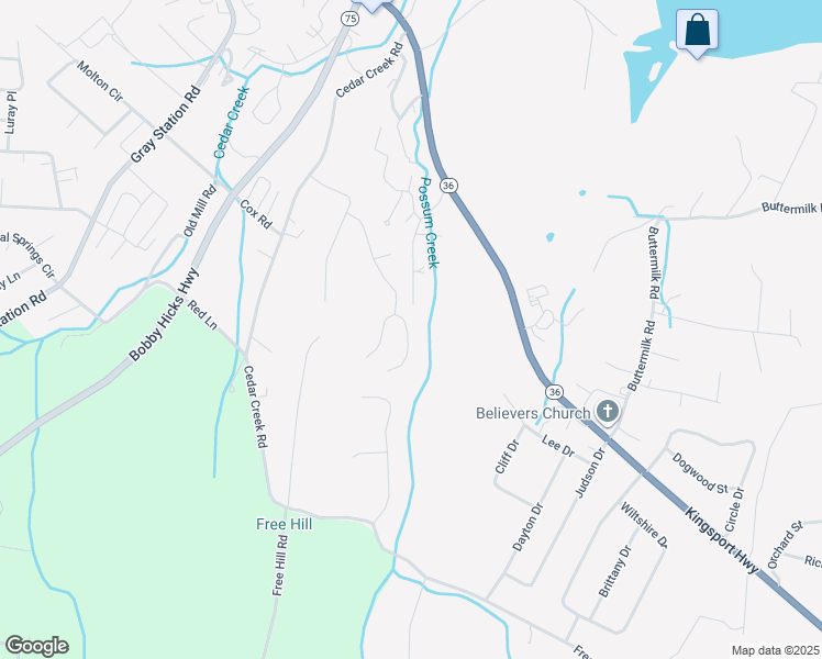 map of restaurants, bars, coffee shops, grocery stores, and more near 169 Dove Ln in Johnson City
