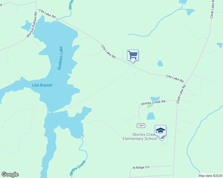 map of restaurants, bars, coffee shops, grocery stores, and more near 224 Old City Lake Road in Roxboro