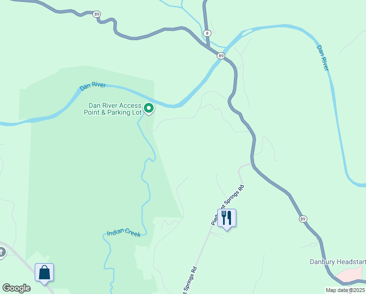 map of restaurants, bars, coffee shops, grocery stores, and more near 1143 Flinchum Road in Danbury