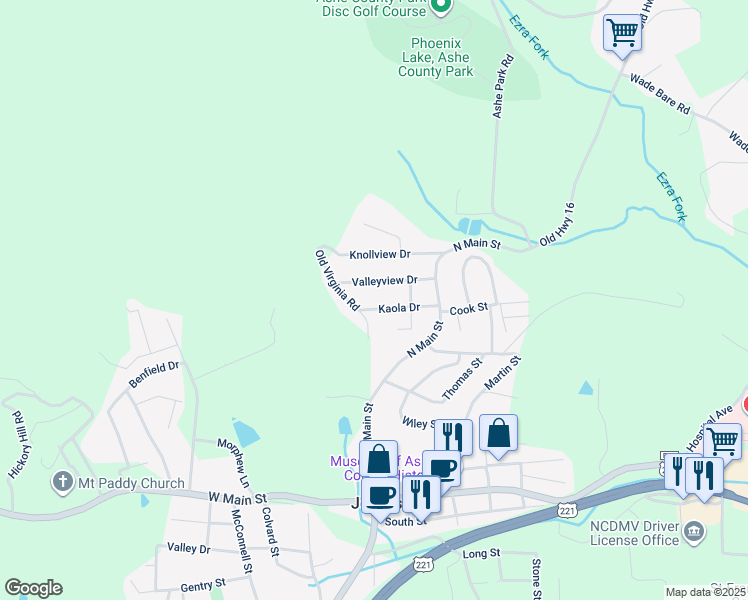 map of restaurants, bars, coffee shops, grocery stores, and more near 236 Ka Ola Dr in Jefferson