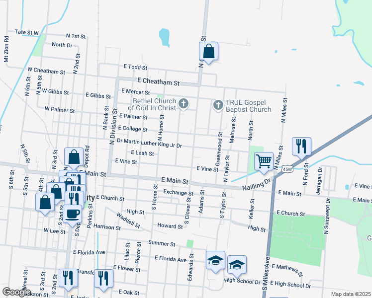 map of restaurants, bars, coffee shops, grocery stores, and more near 821 Doctor Martin Luther King Junior Drive in Union City