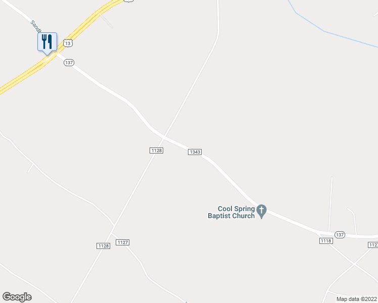 map of restaurants, bars, coffee shops, grocery stores, and more near 1565 North Carolina 137 in Eure