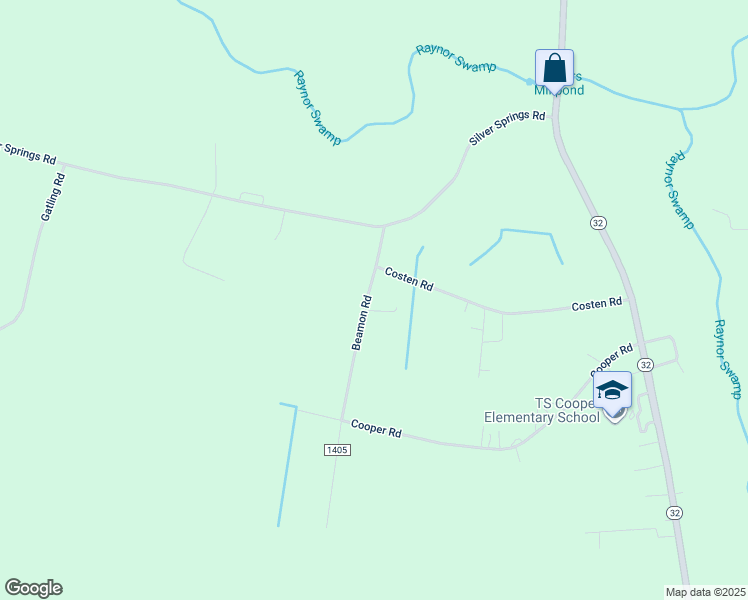 map of restaurants, bars, coffee shops, grocery stores, and more near 24 Beamon Road in Sunbury
