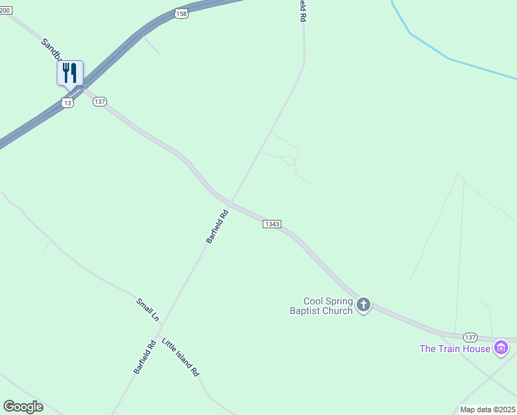 map of restaurants, bars, coffee shops, grocery stores, and more near 1565 North Carolina 137 in Eure
