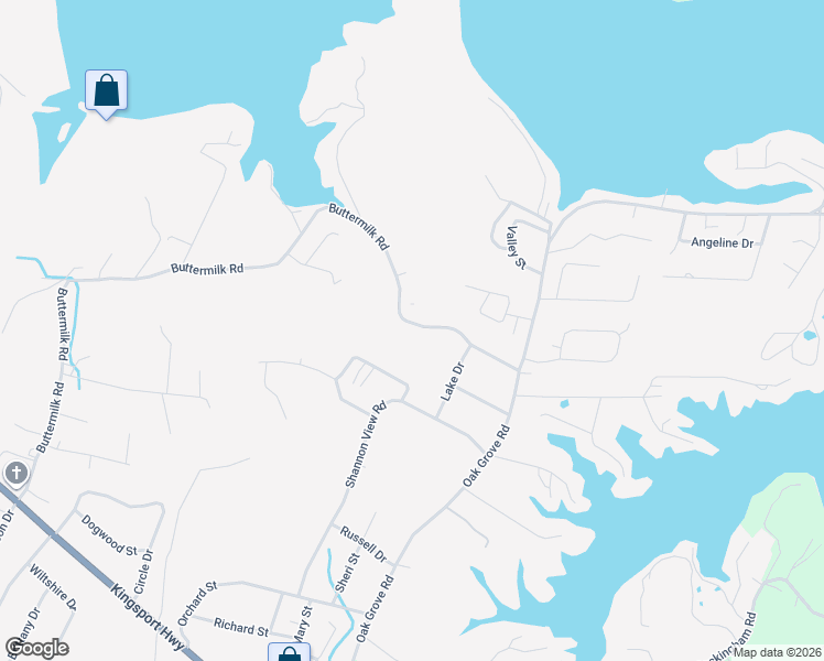 map of restaurants, bars, coffee shops, grocery stores, and more near 394 Buttermilk Road in Johnson City