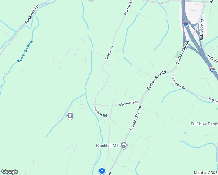 map of restaurants, bars, coffee shops, grocery stores, and more near 177 Pickens Rd in Kingsport