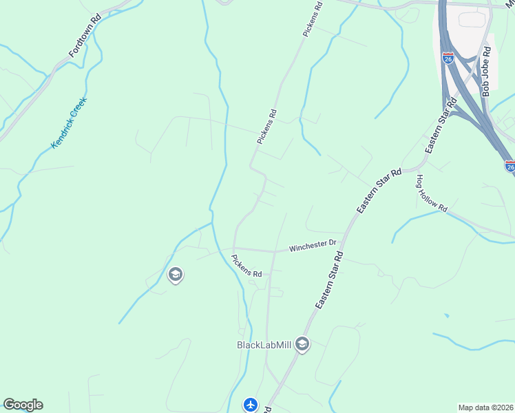 map of restaurants, bars, coffee shops, grocery stores, and more near 177 Pickens Road in Kingsport