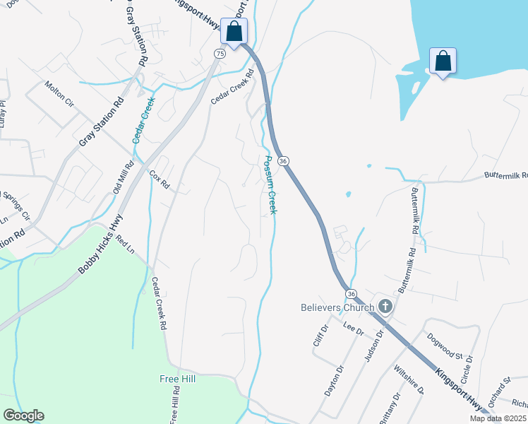 map of restaurants, bars, coffee shops, grocery stores, and more near 157 Dove Lane in Gray