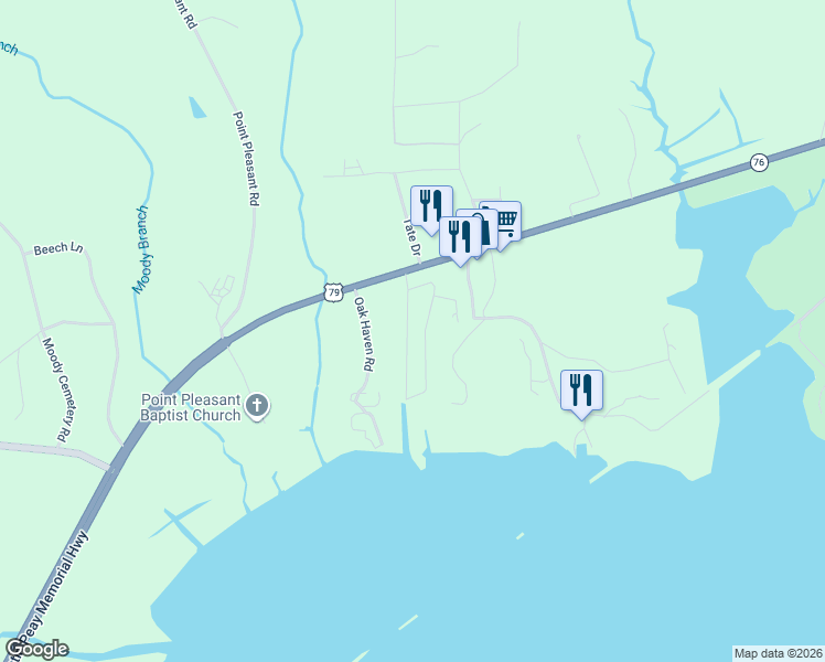 map of restaurants, bars, coffee shops, grocery stores, and more near 125 Kirks Trading Post Road in Buchanan