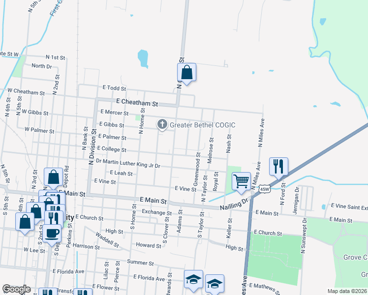 map of restaurants, bars, coffee shops, grocery stores, and more near 514 North Glendale Street in Union City