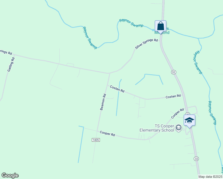 map of restaurants, bars, coffee shops, grocery stores, and more near 120 Costen Road in Sunbury