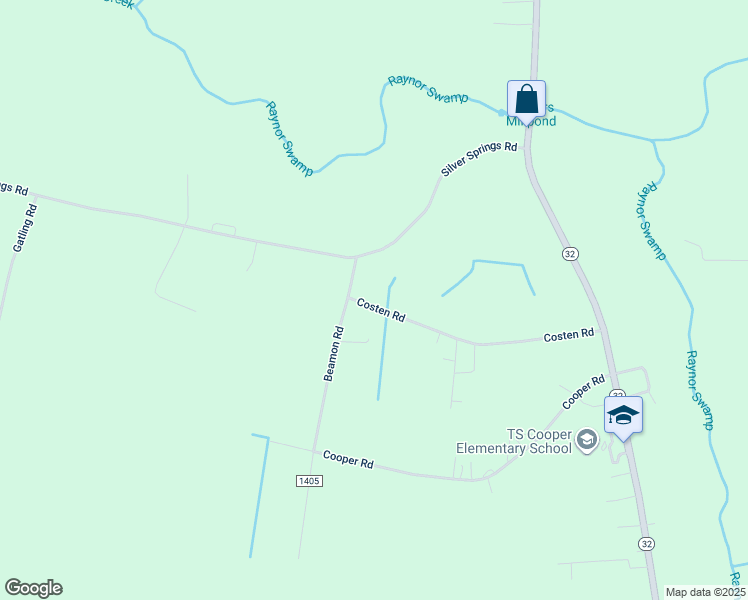 map of restaurants, bars, coffee shops, grocery stores, and more near 120 Costen Road in Sunbury