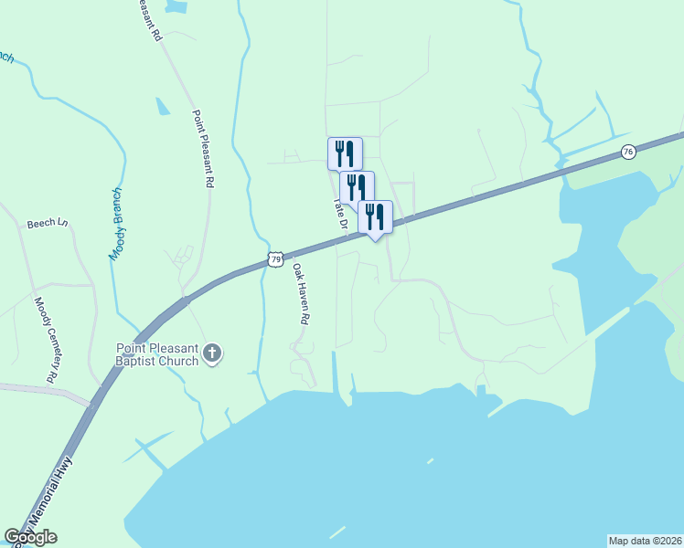 map of restaurants, bars, coffee shops, grocery stores, and more near 125 Kirks Trading Post Road in Buchanan