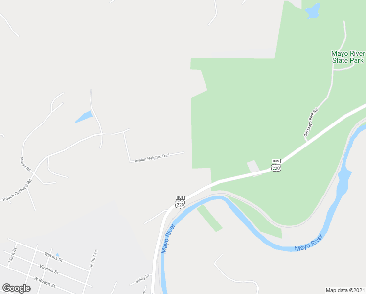 map of restaurants, bars, coffee shops, grocery stores, and more near 319 Avalon Heights Trail in Mayodan
