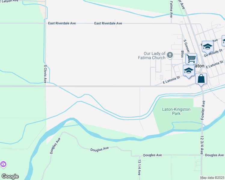 map of restaurants, bars, coffee shops, grocery stores, and more near 5505 East Mount Whitney Avenue in Laton