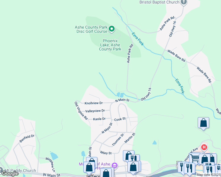 map of restaurants, bars, coffee shops, grocery stores, and more near 181 Lyalls Lane in Jefferson
