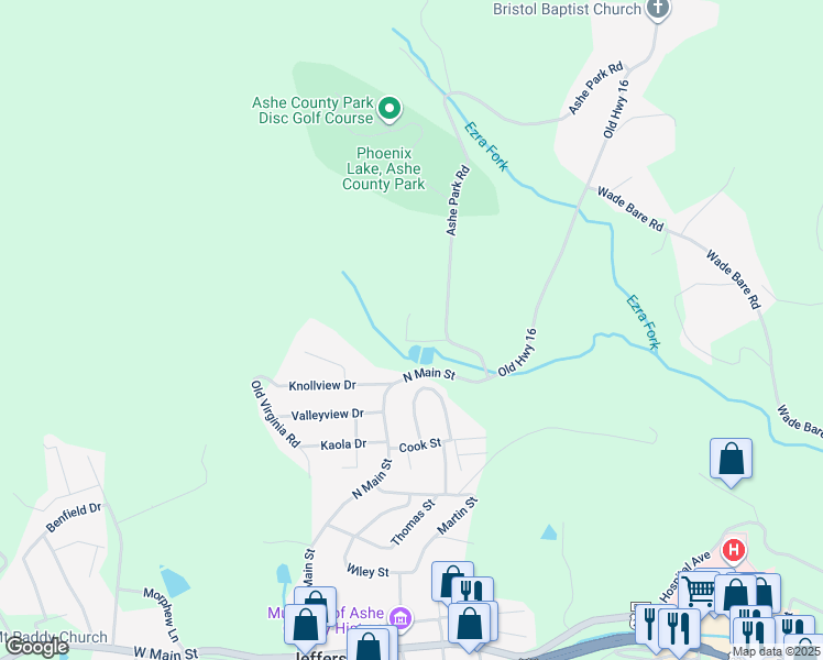 map of restaurants, bars, coffee shops, grocery stores, and more near 168 Lyalls Lane in Jefferson