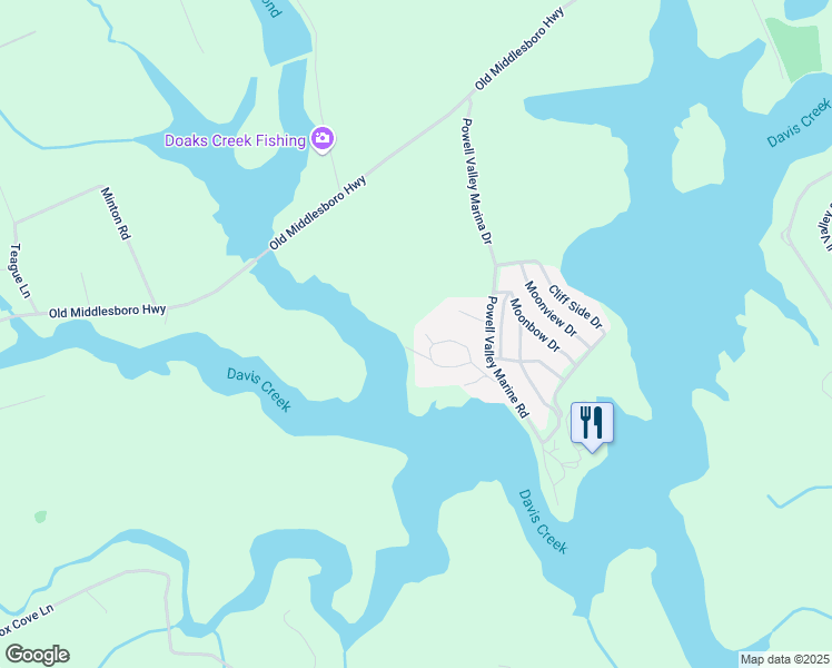 map of restaurants, bars, coffee shops, grocery stores, and more near 194 Bow Point Road in LaFollette