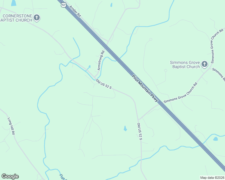 map of restaurants, bars, coffee shops, grocery stores, and more near 115 Arthur Needham Road in Pilot Mountain