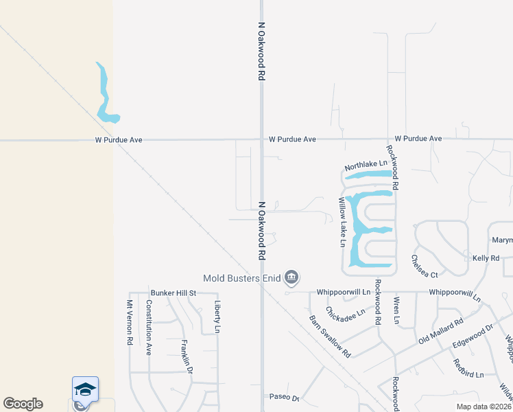 map of restaurants, bars, coffee shops, grocery stores, and more near 3901 Tara Lane in Enid